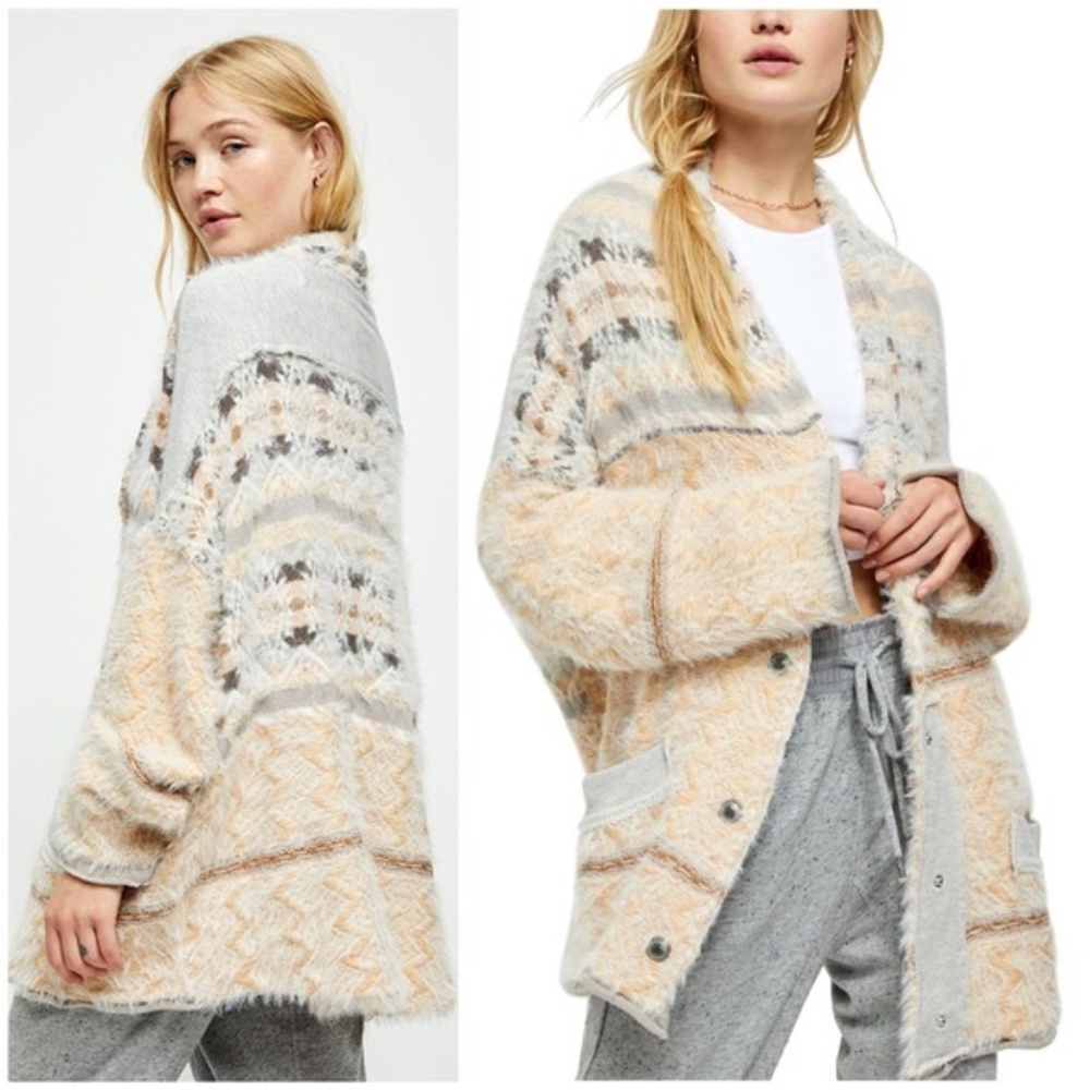 Free People Fair Isle Weather Cardigan - Large